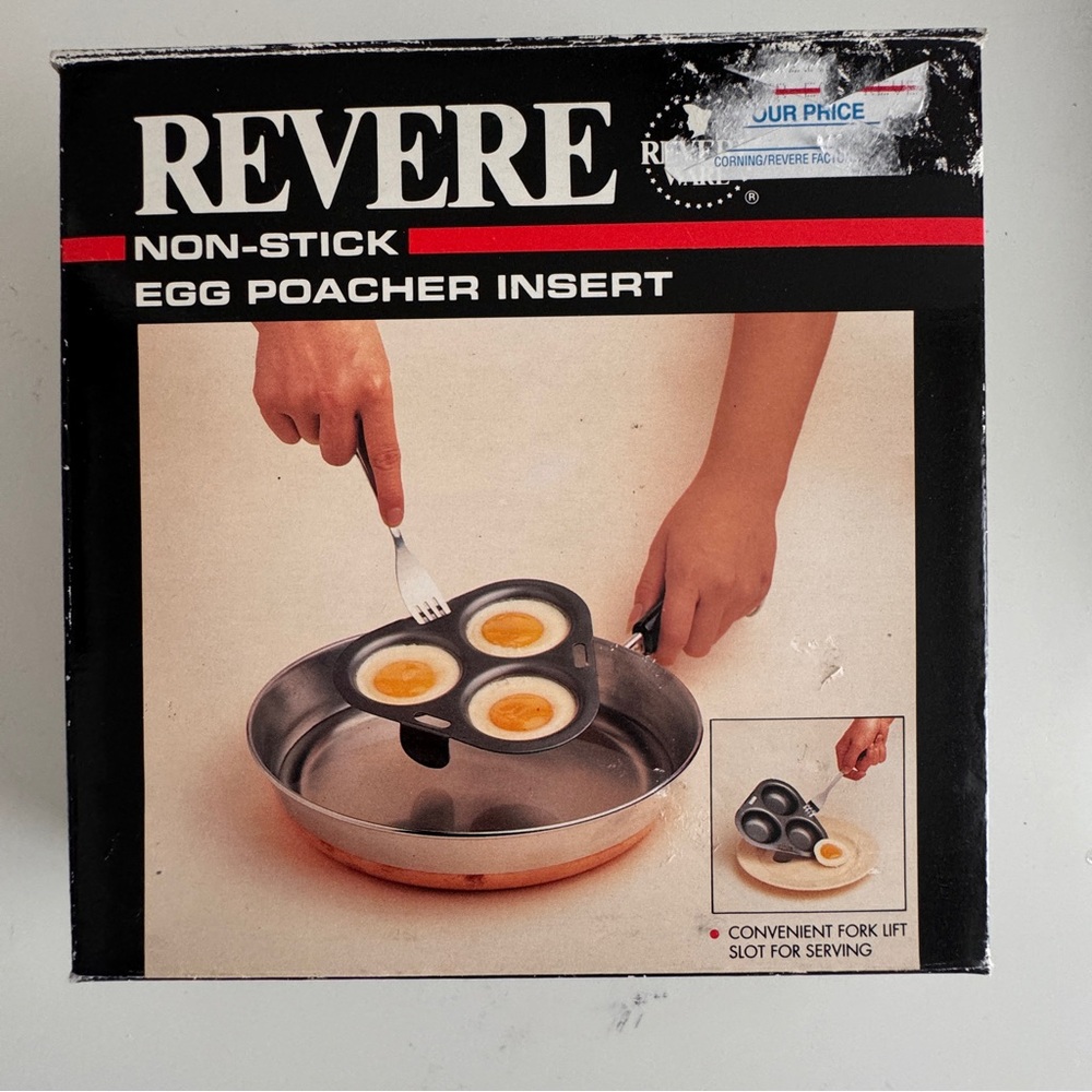Revere Ware Egg Poacher Insert Non Stick Black Easy Clean